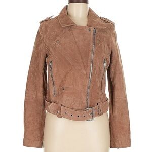 blank nyc Tan 100% Suede leather Jacket